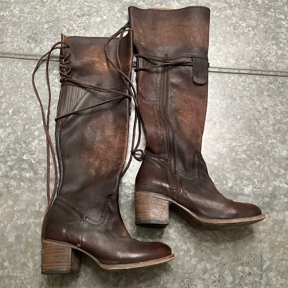 Freebird By Steven Carolina Tall Brown Leather Boots Womens 8 Western Riding